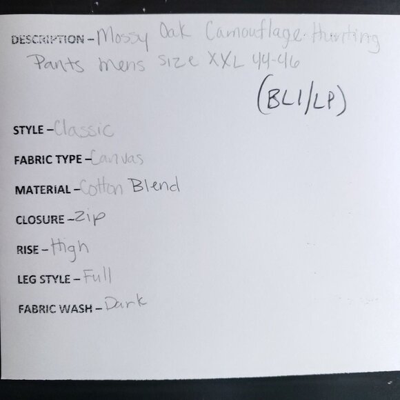 Mossy Oak Camouflage Hunting Pants Mens Size XXL 44-46 - Picture 7 of 7